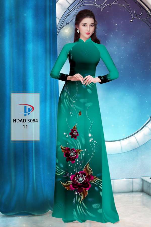 Vải Áo Dài Hoa In 3D AD NDAD3084 50
